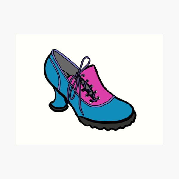 Fluevog Bees Knees Blue-Pink Art Print
