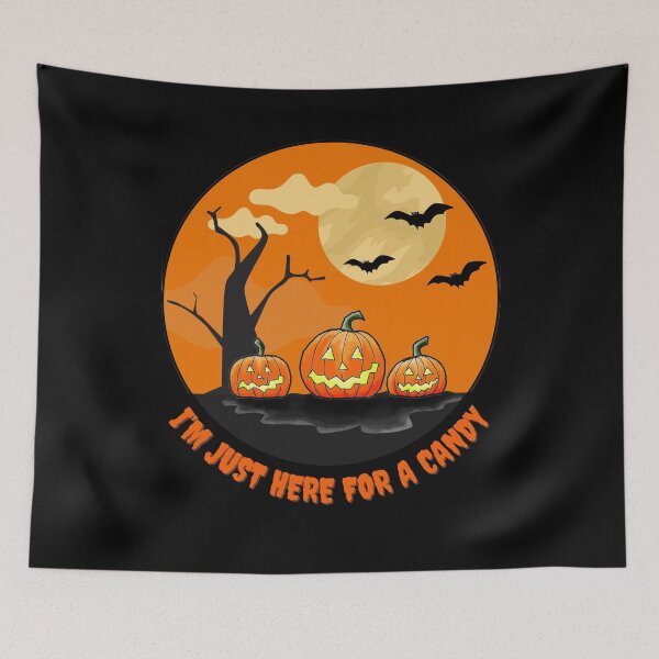 Item preview, Halloween three pumpkins, Im just here for a candy, no 21 designed and sold by mon-artist.