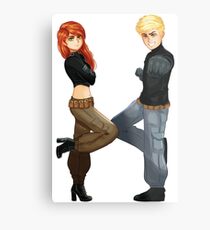 Basic Average Girl and Boy Metal Print