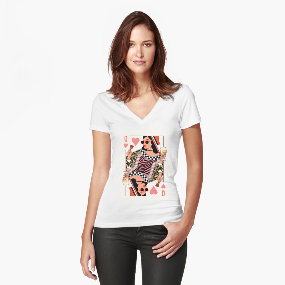 Item preview, Fitted V-Neck T-Shirt designed and sold by penwork.