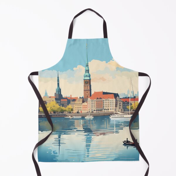 Item preview, A Vintage Travel Illustration of Hamburg - Germany designed and sold by GoodOldVintage.