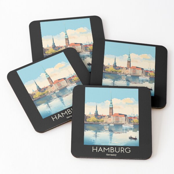Item preview, A Vintage Travel Illustration of Hamburg - Germany  designed and sold by GoodOldVintage.