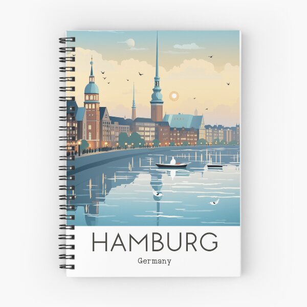 Artikelvorschau, Eine Vintage-Reiseillustration von Hamburg - Deutschland entworfen und verkauft von GoodOldVintage.