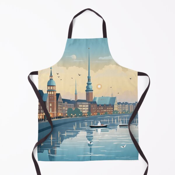 Item preview, A Vintage Travel Illustration of Hamburg - Germany designed and sold by GoodOldVintage.