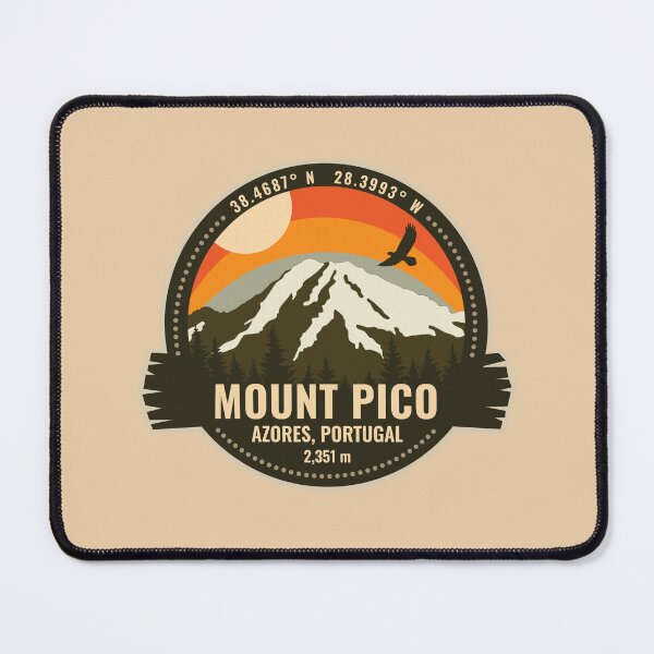 Item preview, Mount Pico volcano Ilha do Pico Azores Portugal Volcano Retro Vintage Badge designed and sold by mountainfad.