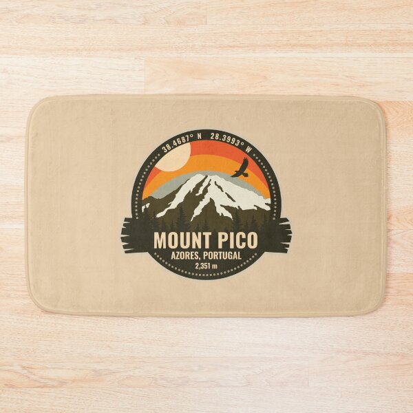 Item preview, Mount Pico volcano Ilha do Pico Azores Portugal Volcano Retro Vintage Badge designed and sold by mountainfad.