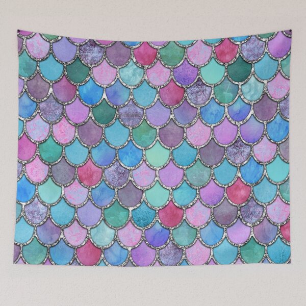 Item preview, Colorful Silver Mermaid Scales designed and sold by Gypsy  Queen.