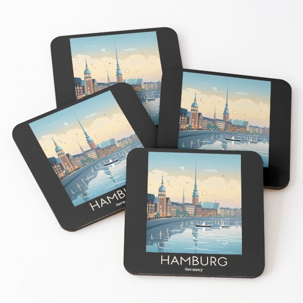 Item preview, A Vintage Travel Illustration of Hamburg - Germany  designed and sold by GoodOldVintage.