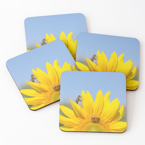 Item preview, Two honey bees on a sunflower designed and sold by StohlerPhotos.