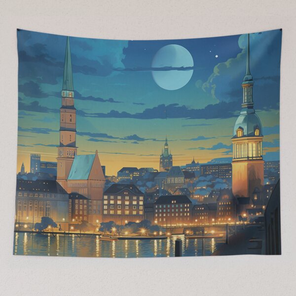 Item preview, A Vintage Travel Illustration of Hamburg - Germany  designed and sold by GoodOldVintage.