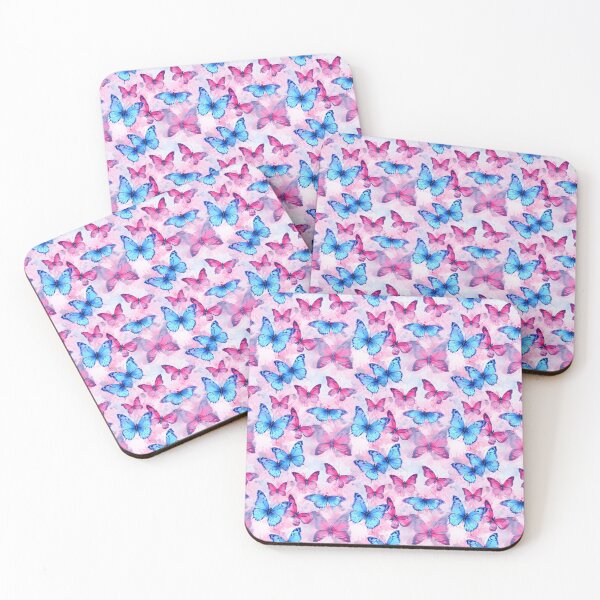 Item preview, Blue & Pink Butterfly Composite Overlay Pattern #3 designed and sold by ARTficiallyAnon.