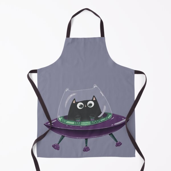 Item preview, Black Cat In A Flying Saucer Print designed and sold by Julia Sol.