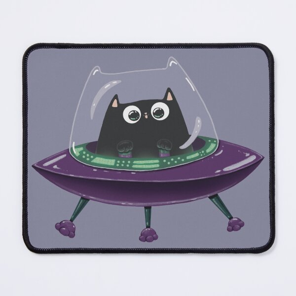 Item preview, Black Cat In A Flying Saucer Print designed and sold by Julia Sol.