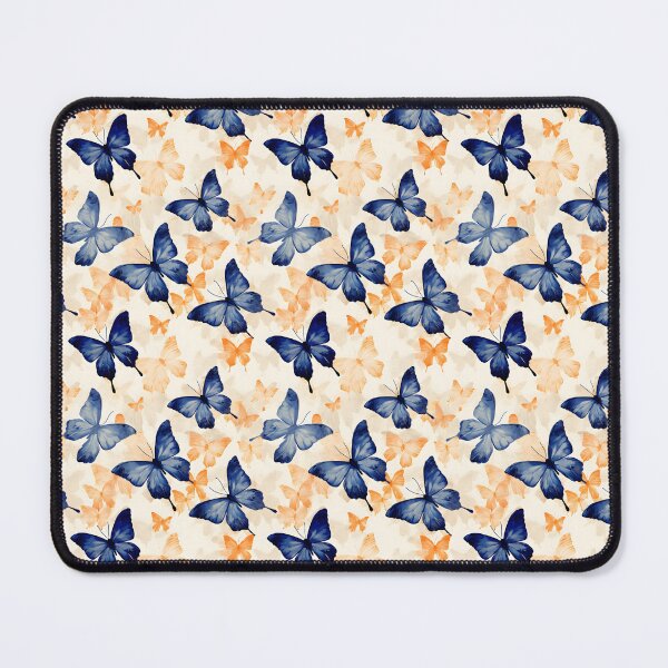 Item preview, Royal Blue & Peach Butterfly Composite Overlay Pattern #1 designed and sold by ARTficiallyAnon.
