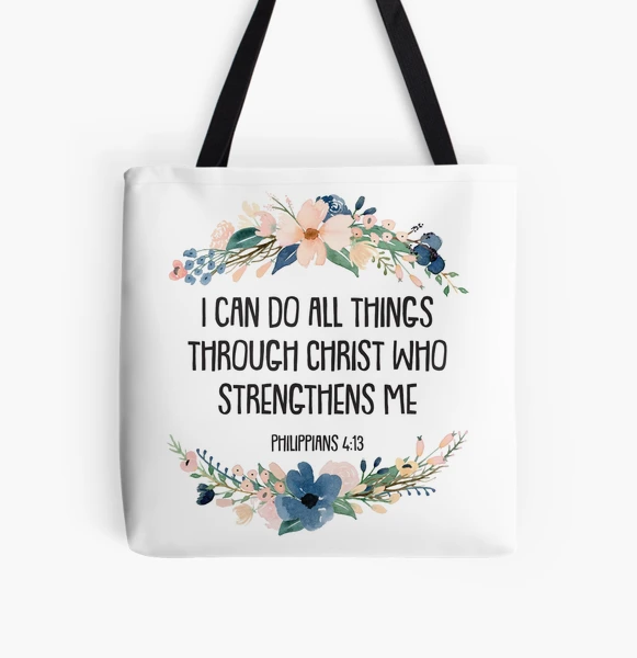 Faith Based Tote Canvas Christian Bag – All Things By Faith