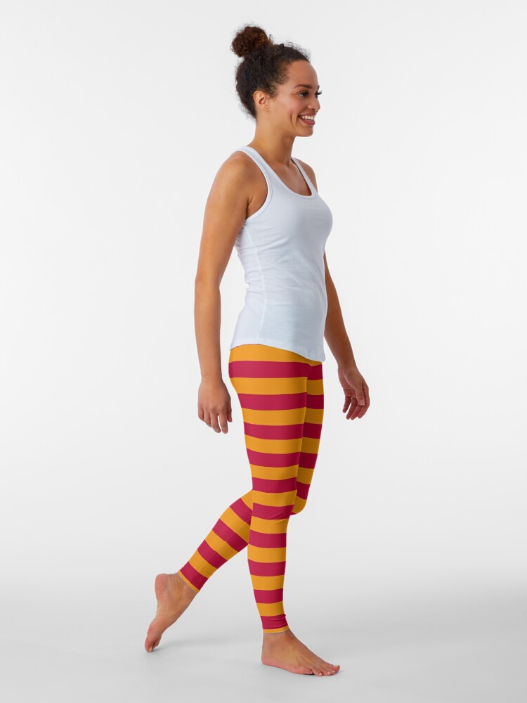 Red, Yellow and Orange Stripes Leggings