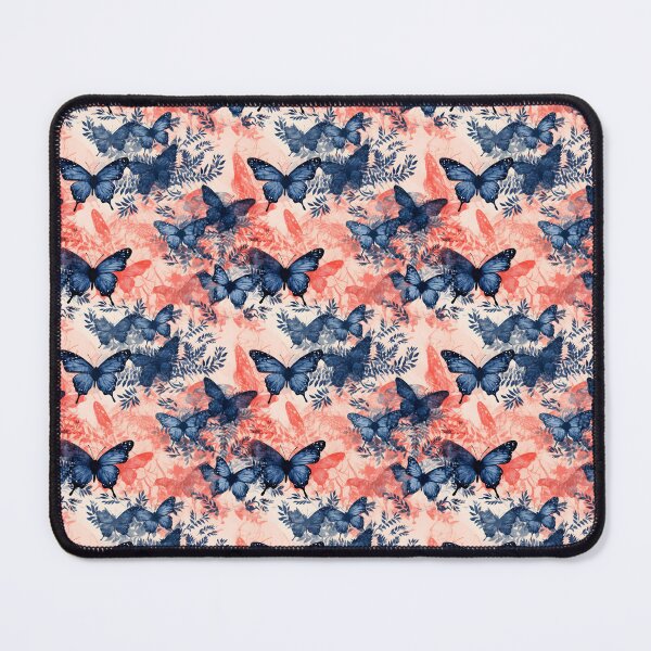 Item preview, Royal Blue & Peach Butterfly Composite Overlay Pattern #2 designed and sold by ARTficiallyAnon.