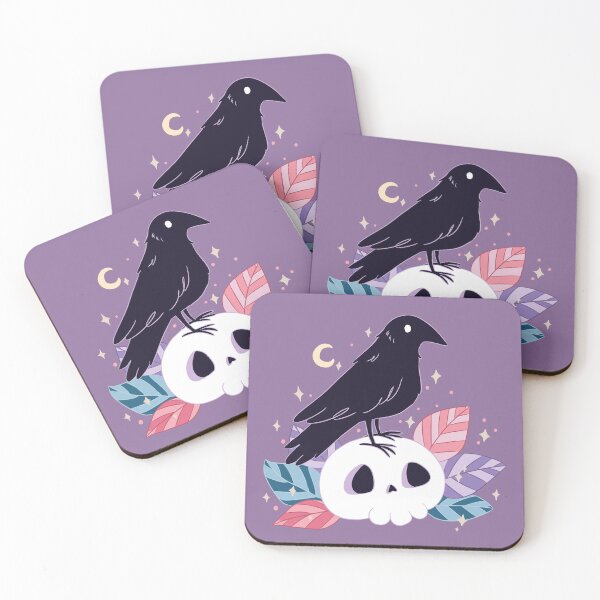 Item preview, Cute halloween crow on a skull  designed and sold by Yaragold.