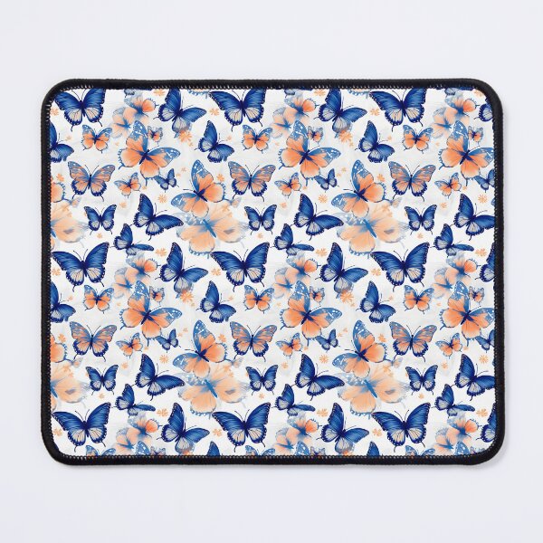 Item preview, Royal Blue & Peach Butterfly Composite Overlay Pattern #3 designed and sold by ARTficiallyAnon.