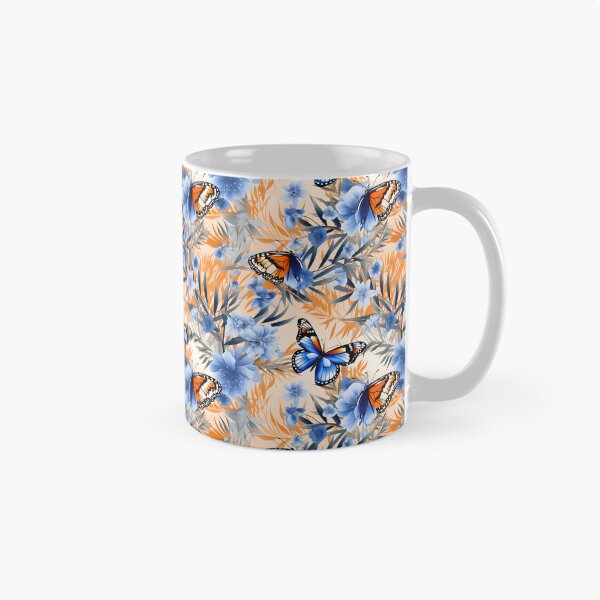 Item preview, Royal Blue & Peach Butterfly Composite Overlay Pattern #4 designed and sold by ARTficiallyAnon.