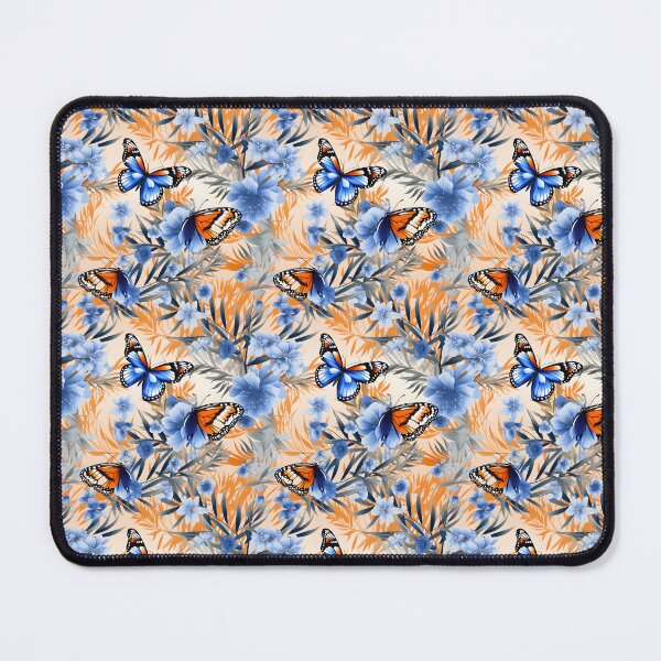 Item preview, Royal Blue & Peach Butterfly Composite Overlay Pattern #4 designed and sold by ARTficiallyAnon.