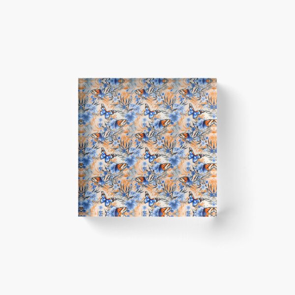 Item preview, Royal Blue & Peach Butterfly Composite Overlay Pattern #4 designed and sold by ARTficiallyAnon.