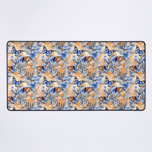 Item preview, Royal Blue & Peach Butterfly Composite Overlay Pattern #4 designed and sold by ARTficiallyAnon.