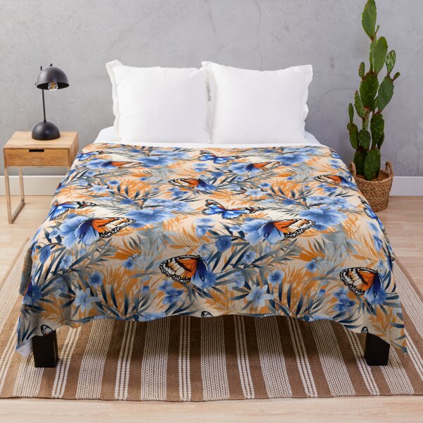 Item preview, Royal Blue & Peach Butterfly Composite Overlay Pattern #4 designed and sold by ARTficiallyAnon.