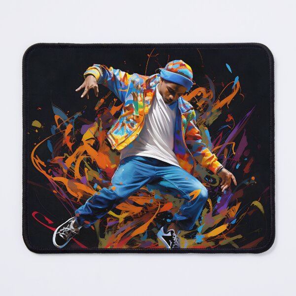 Item preview, Colourful Hip Hop R&B Dancer Black Background designed and sold by PioneerX1.