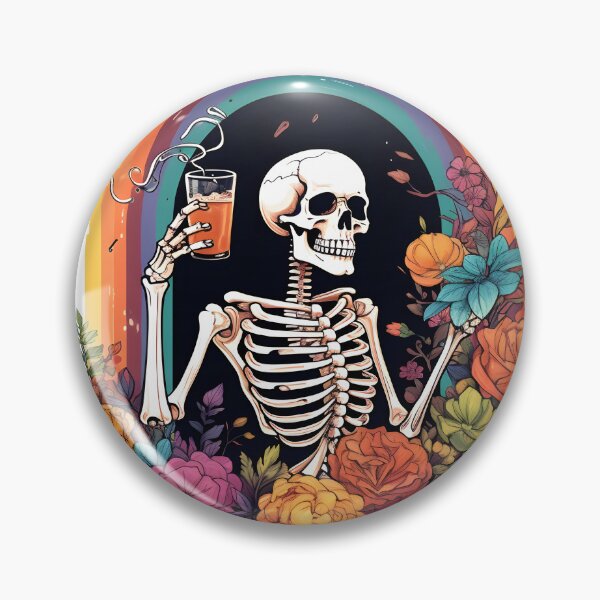 Item preview, Never Better Skeleton Drinking Funny Halloween designed and sold by SurfolioPrints.