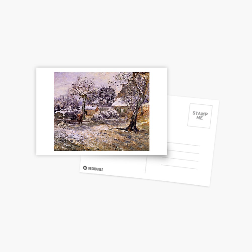 Camille Pissarro-snow at montfoucault, famous painting 1891 | iPhone Wallet