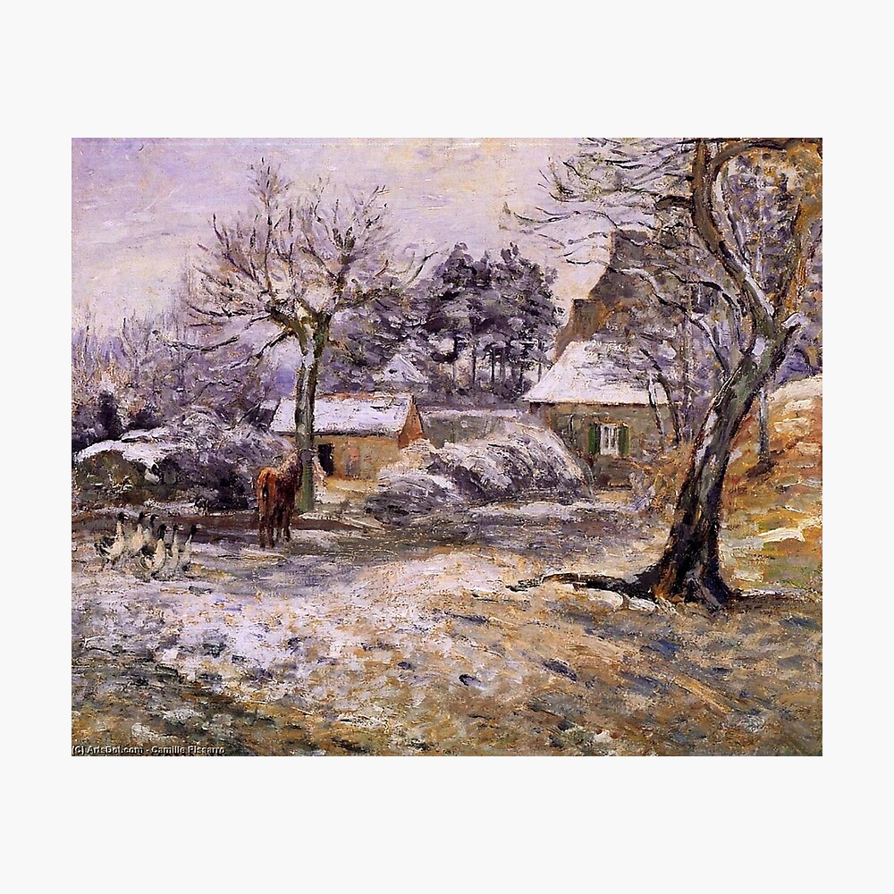 Camille Pissarro-snow at montfoucault, famous painting 1891 | iPhone Wallet