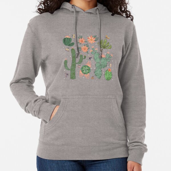 Succulents in Blue Lightweight Hoodie