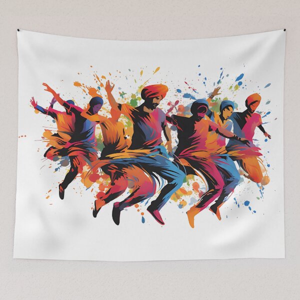 Item preview, Colourful Bhangra Dancers Art designed and sold by PioneerX1.
