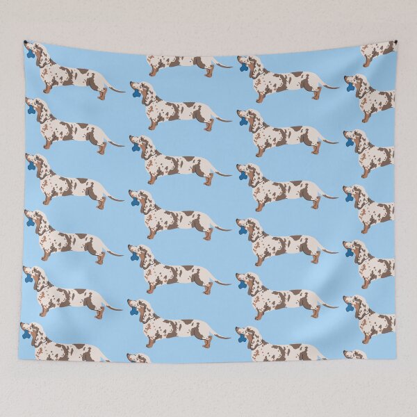 Item preview, dachshund on light blue designed and sold by Itsdomd.