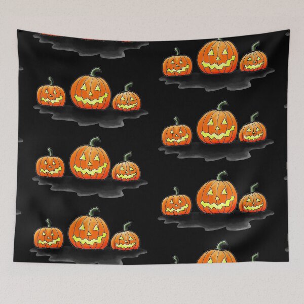 Item preview, Three pumpkins for Halloween designed and sold by mon-artist.