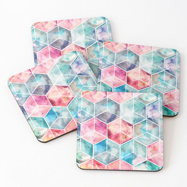 Item preview, Translucent Watercolor Hexagon Cubes designed and sold by micklyn.