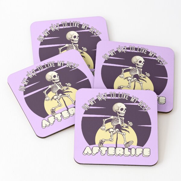 Item preview, On My Way To Live My Best Afterlife | Halloween Skeleton designed and sold by MildOrangeStore.
