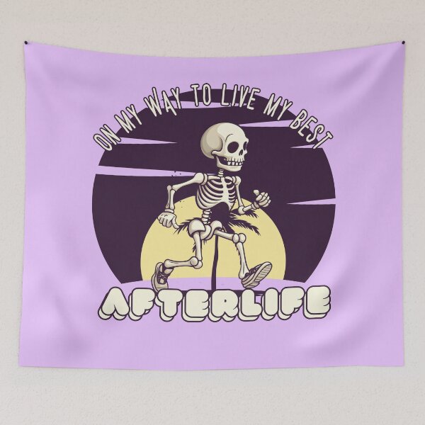 Item preview, On My Way To Live My Best Afterlife | Halloween Skeleton designed and sold by MildOrangeStore.