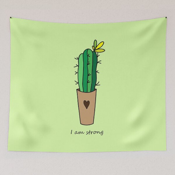 Item preview, Beautiful, strong, green cactus with a small bloom. I am strong cactus designed and sold by 7Woodhandmade.