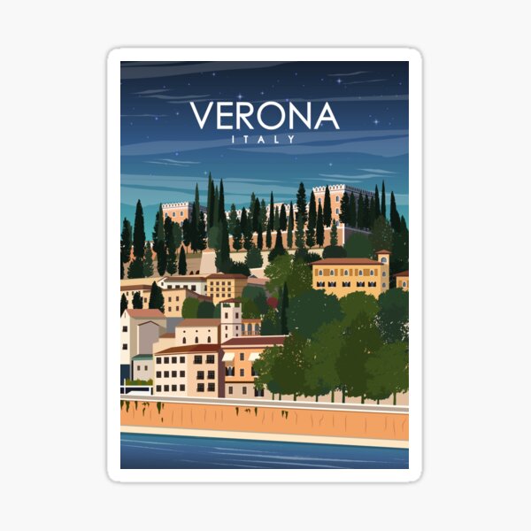 Item preview, Verona Italy Vintage Minimal Retro Travel Poster designed and sold by Stadify.