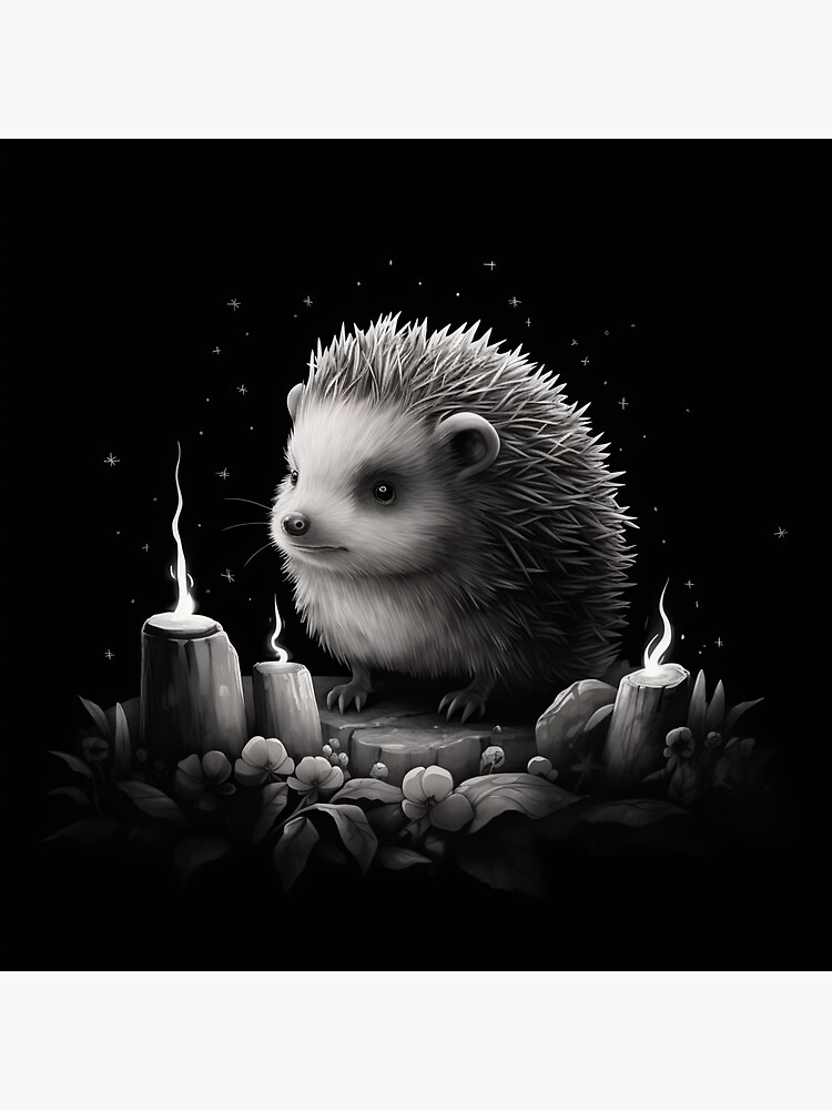 Black and white hedgehog Sticker