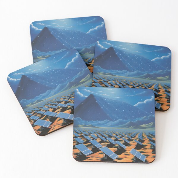 Item preview, Landscape of a Field of Solar Panels in a Desert and Starry Night Sky and Moon designed and sold by Je-we.