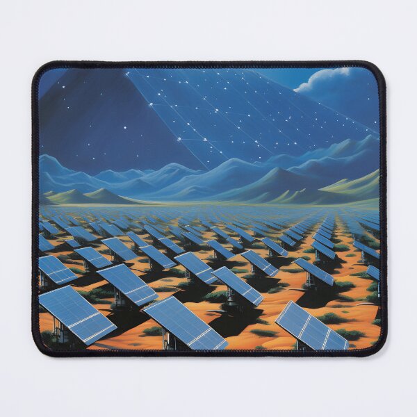 Item preview, Landscape of a Field of Solar Panels in a Desert and Starry Night Sky and Moon designed and sold by Je-we.