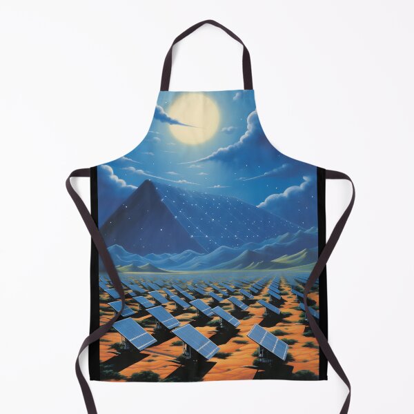 Item preview, Landscape of a Field of Solar Panels in a Desert and Starry Night Sky and Moon designed and sold by Je-we.