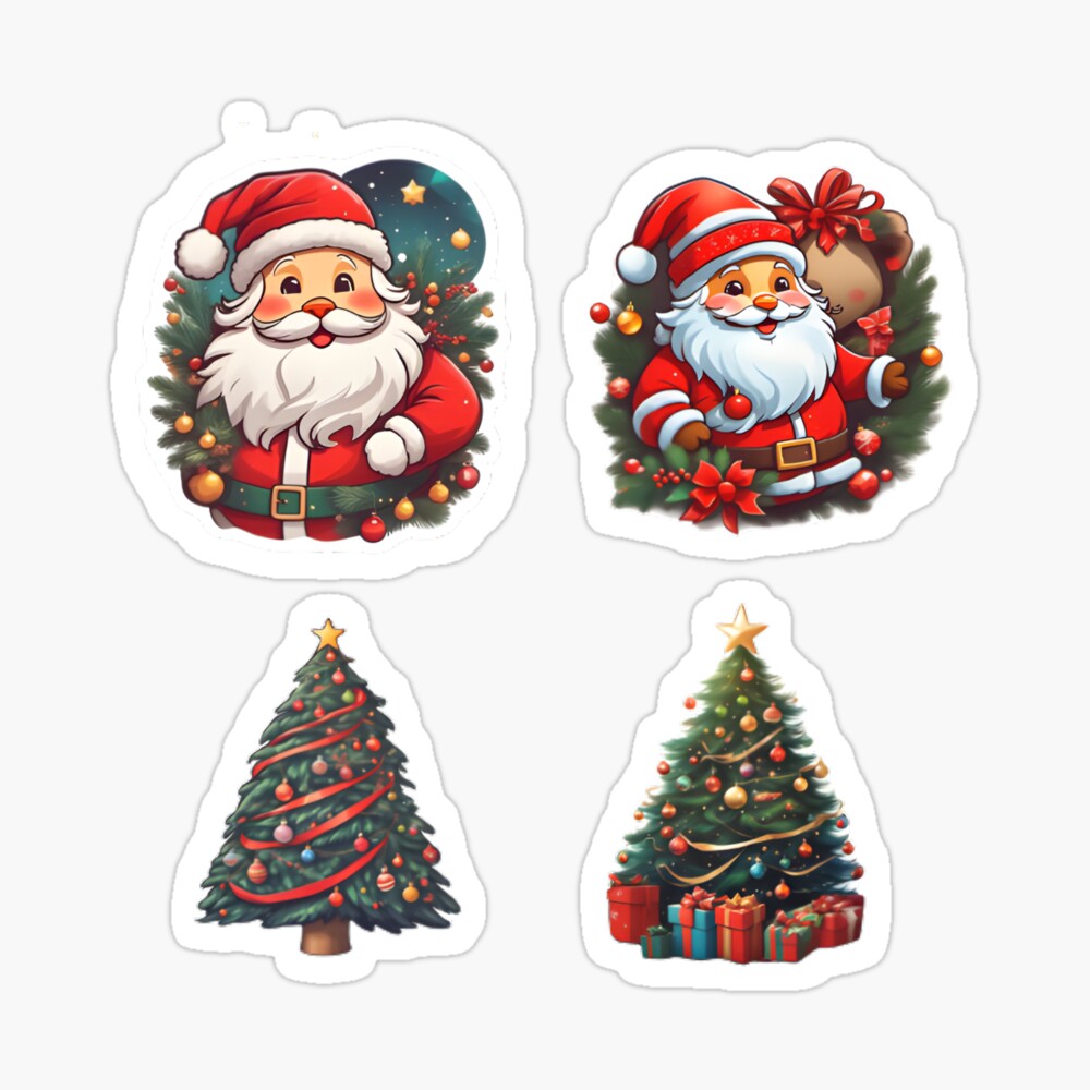 4 Christmas stickers Sticker for Sale by mrlazypl
