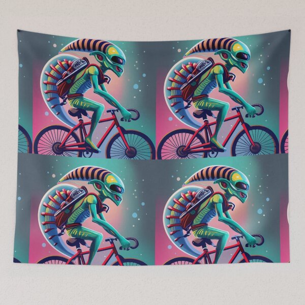 Item preview, alien on bike 1 designed and sold by rayo-art.