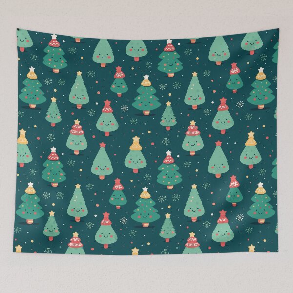Item preview, Kawaii Christmas Trees designed and sold by VintageFlorals.