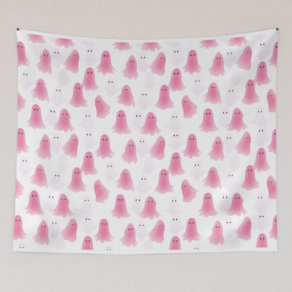 Item preview, White and pink ghosts designed and sold by Beanntopia.