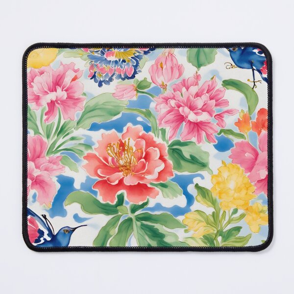Item preview, Flowers and hummingbirds chinoiserie designed and sold by SophieClimaArt.